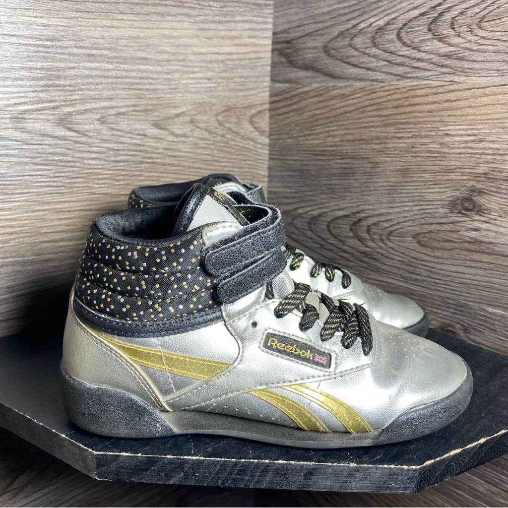 Reebok Freestyle Hi Girls Black Silver
